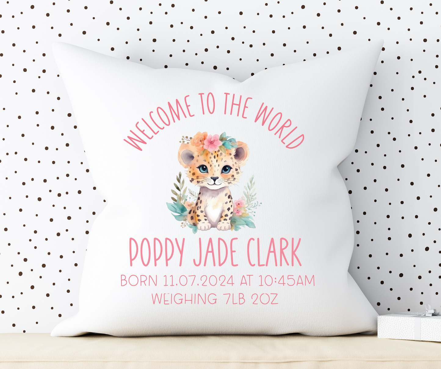 Personalised Cushion cheetah