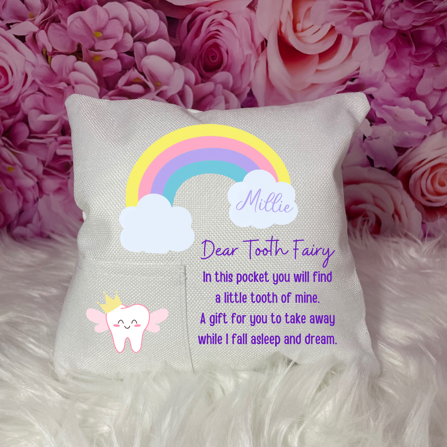 Tooth Fairy pillow rainbow