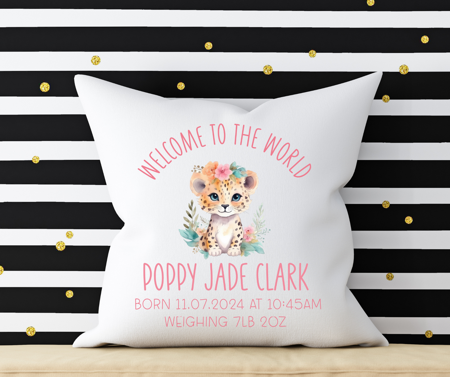 Personalised Cushion cheetah