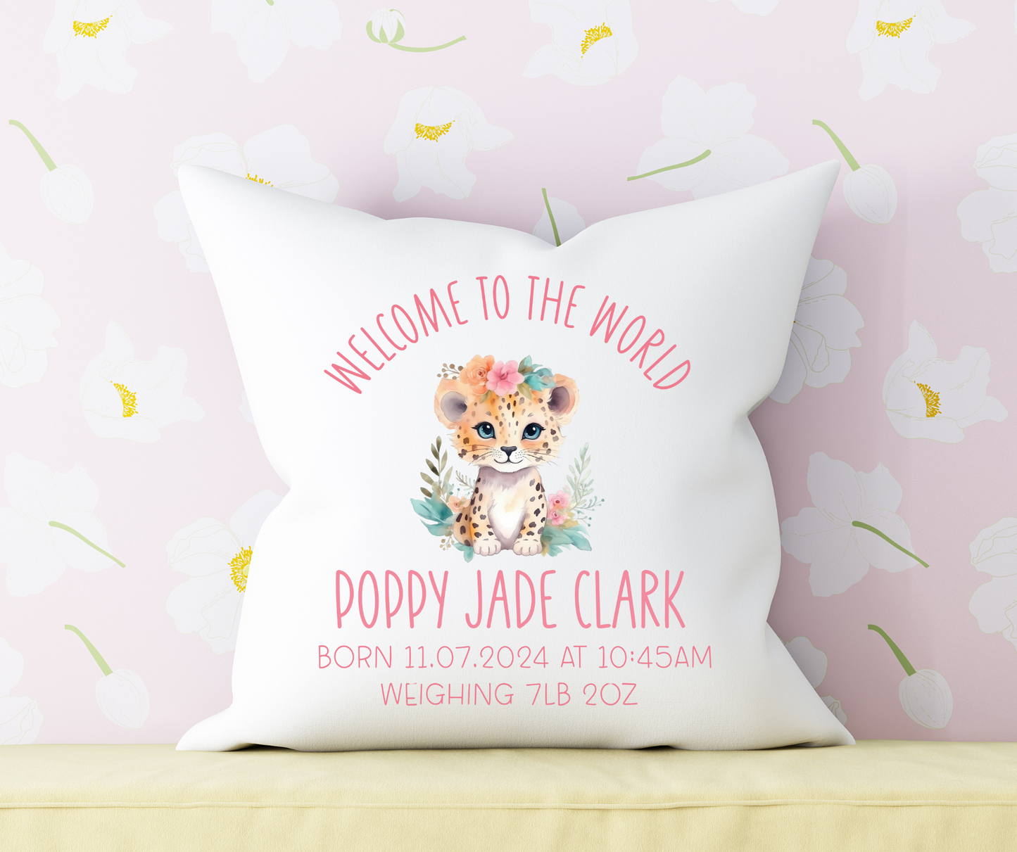 Personalised Cushion cheetah