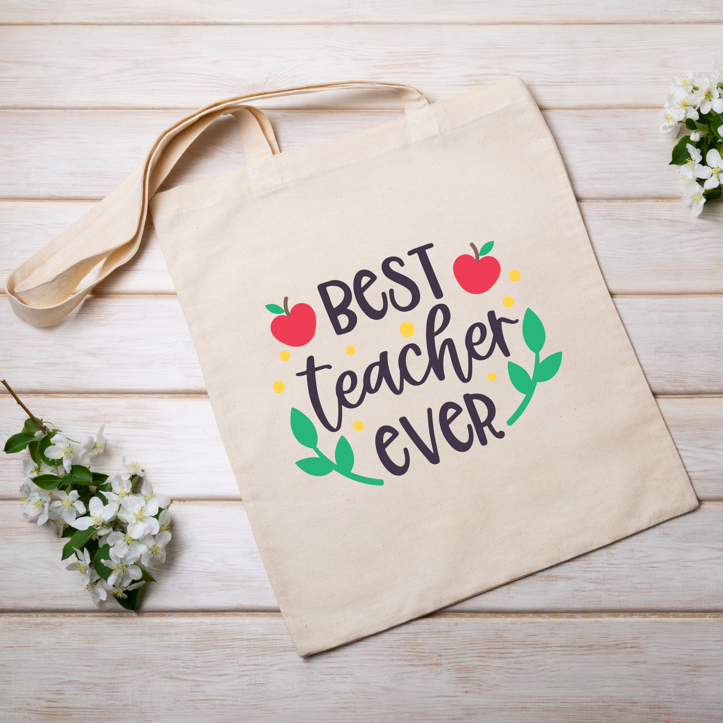 Teacher themed tote bag