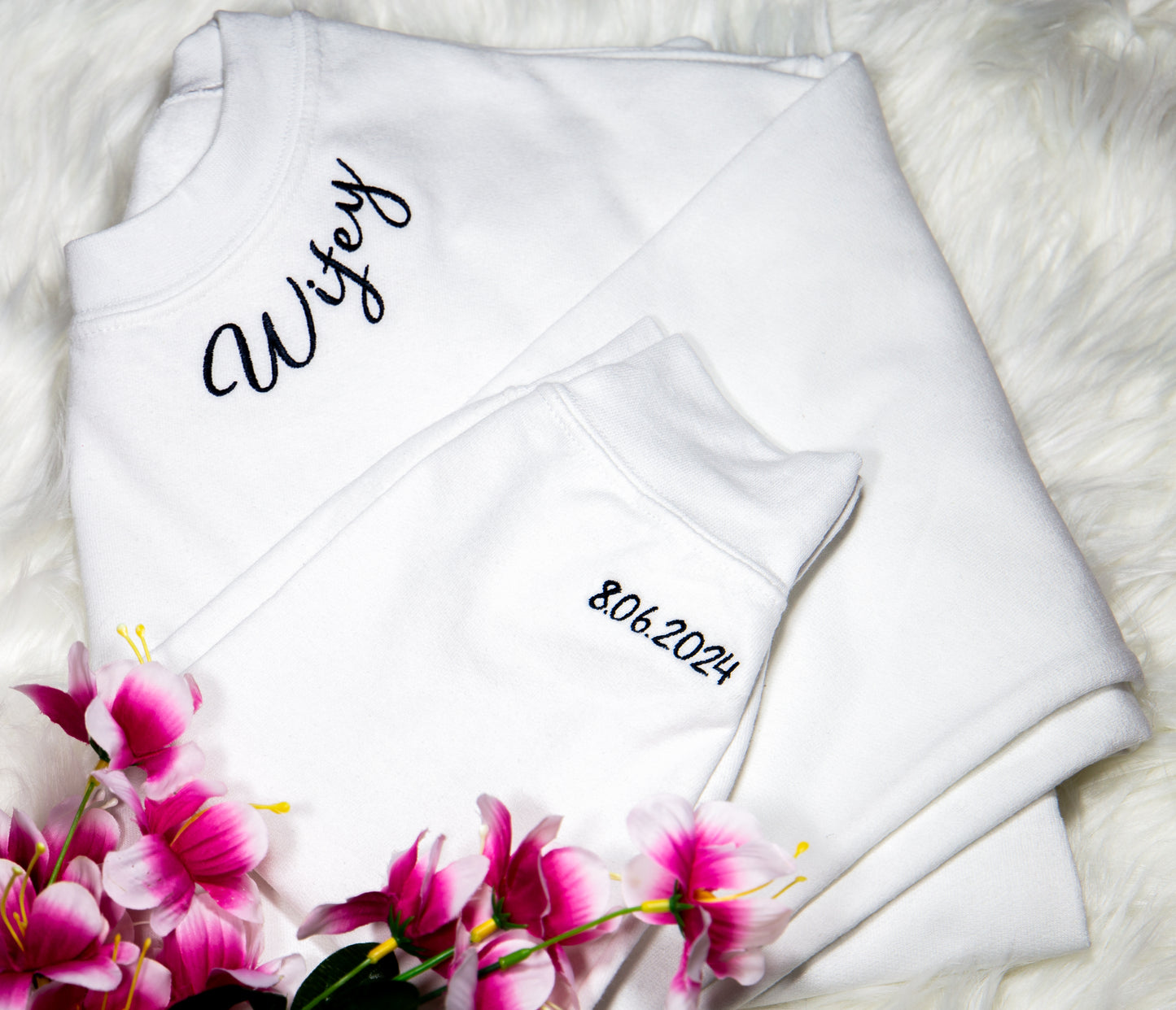 Wifey sweatshirt personalised with your wedding date