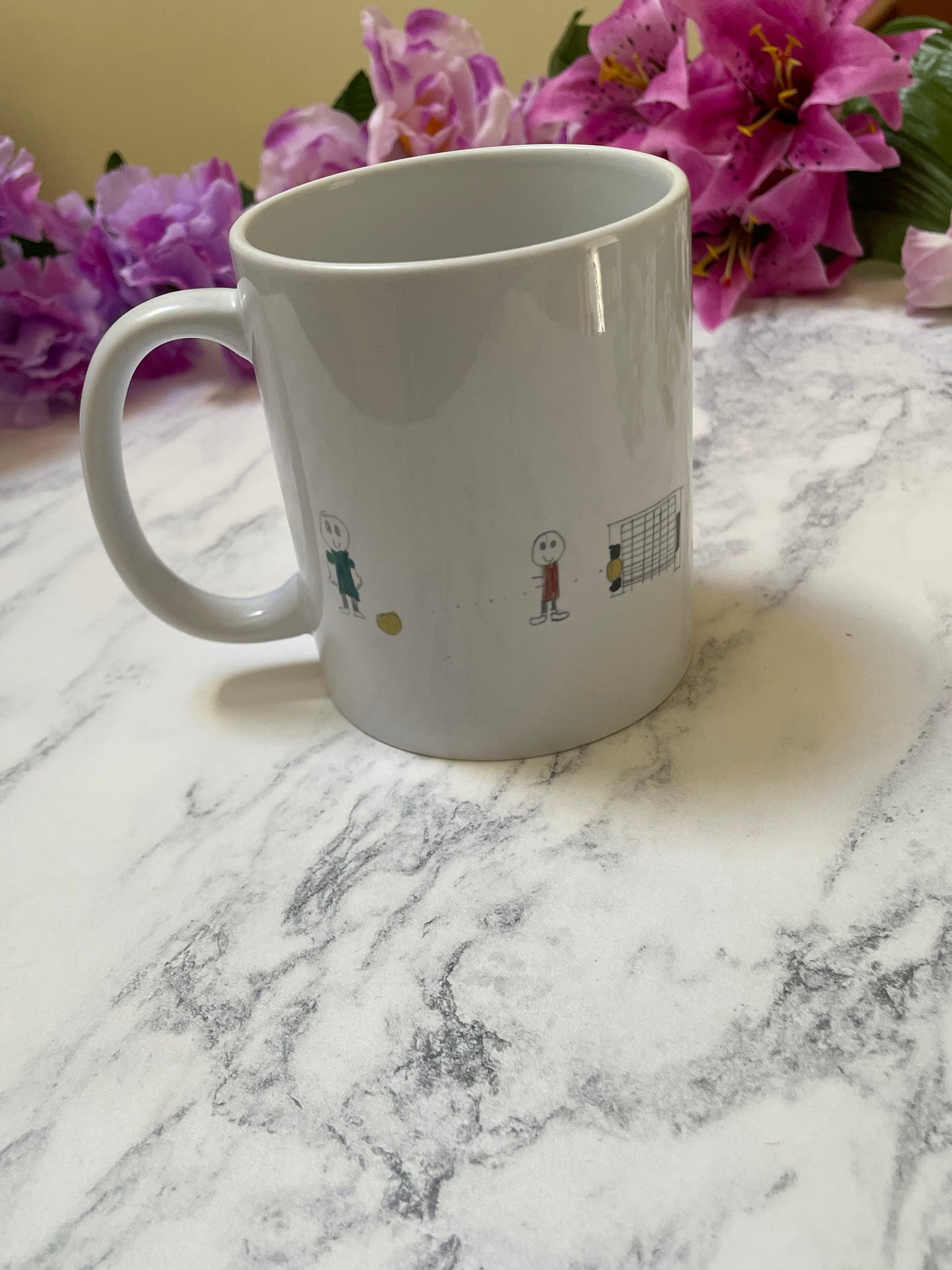 Personalised mug with kids drawing