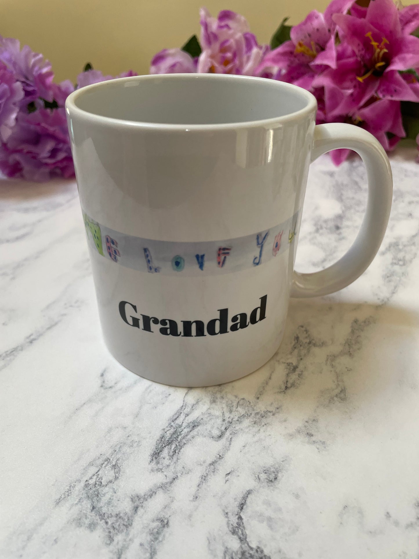 Personalised mug with kids drawing